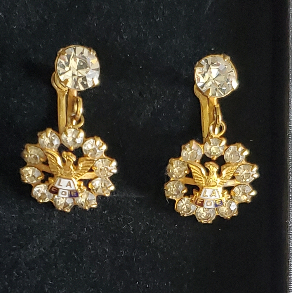 Vtg. L.A. Auxilliary Eagles F.O.E Earrings